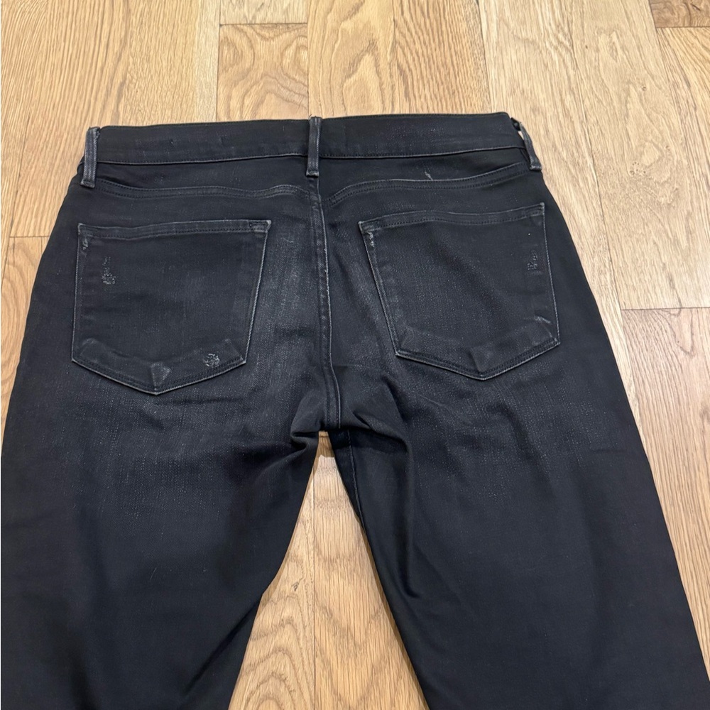 Frame Denim Women's Le Garçon Black Straight Jeans Size 26 - Picture 3 of 8